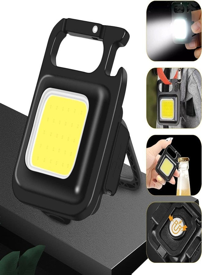 Sument Emergency Lights Rechargeable 1000 Lumens Multifunctional Keychain Flashlight Mechanic Light Waterproof Torch with 3 Modes with Flip Holder, Bottle Opener and Magnetic Base for Camping & Hiking - Image 1
